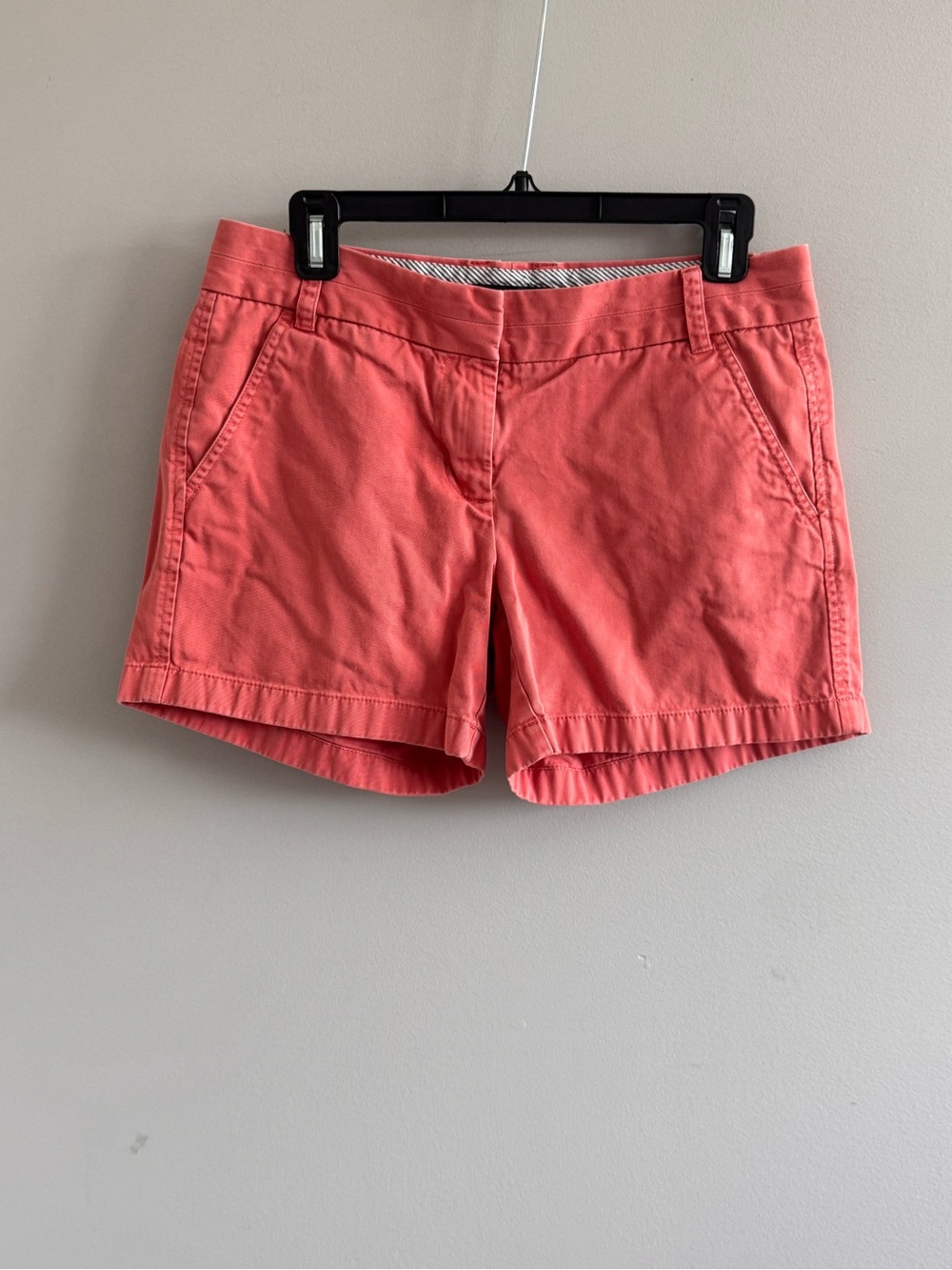 J.Crew Chino Shorts Womens Size 4 Coral Pink Broken-In Washed Look